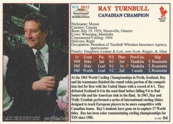 1993 Ice Hot International #4 Ray Turnbull Back